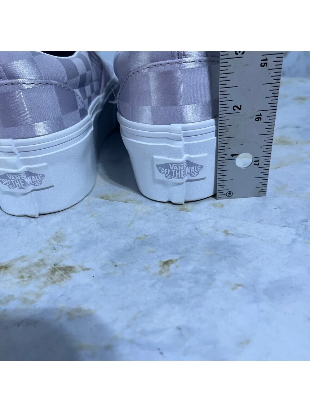 Vans Slip On Stackform Women's Size 6.5 Shoes Purple White Low Platform Sneakers
